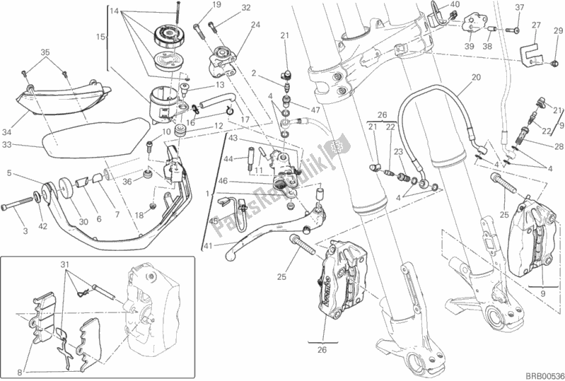 Toutes les pièces pour le Système De Freinage Avant du Ducati Multistrada 1200 Enduro Thailand 2017 Toutes les pièces pour le Système De Freinage Avant du Ducati Multistrada 1200 Enduro Thailand 2017